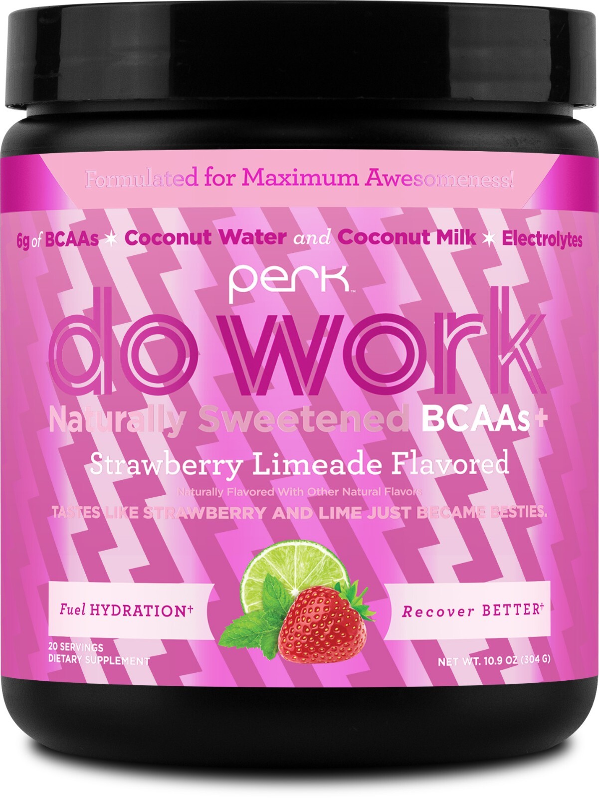 Perk Do Work Naturally Sweetened BCAAs+ Strawberry Limeade Flavored