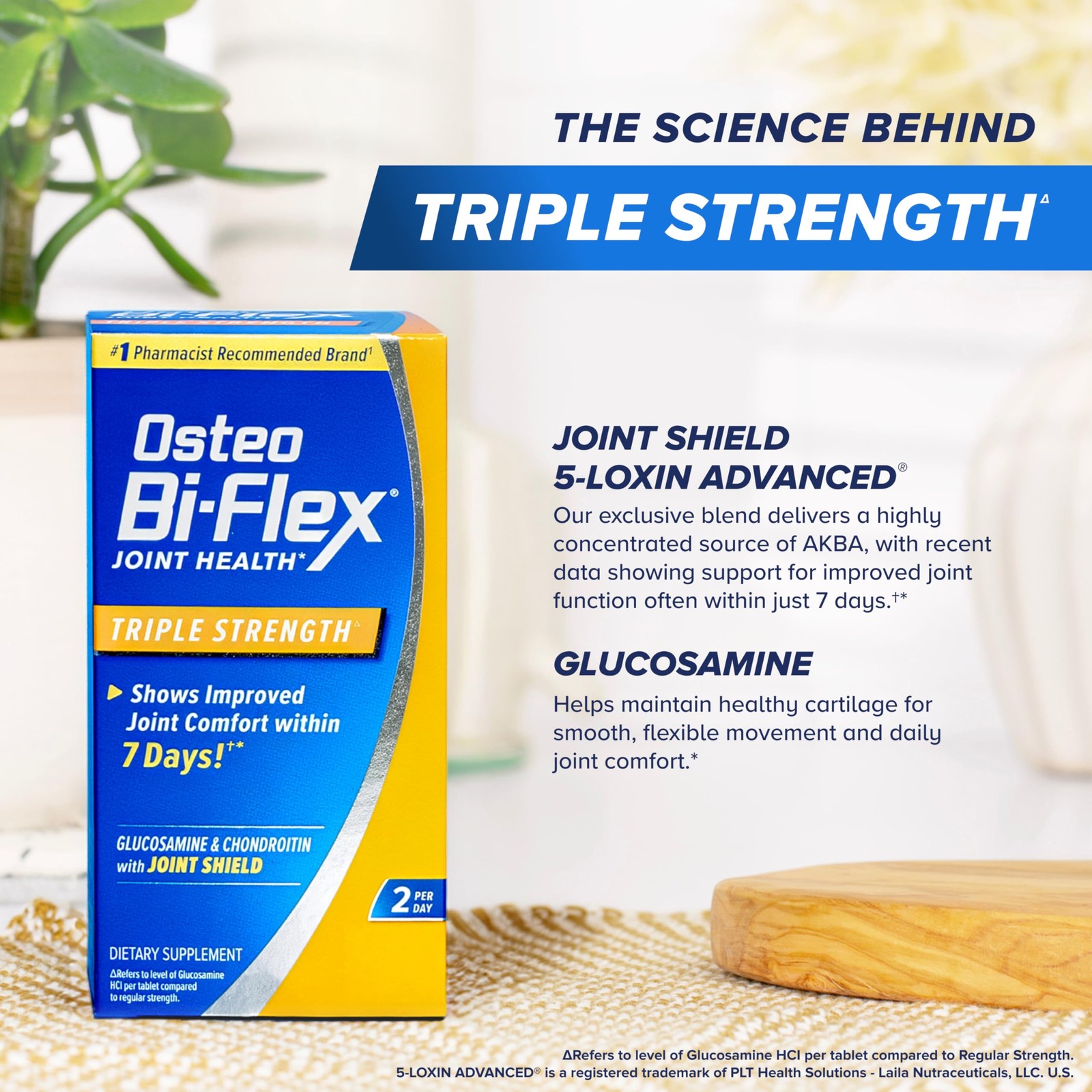 Triple Strength Glucosamine Chondroitin Supplement, Improve Joint Function, S…