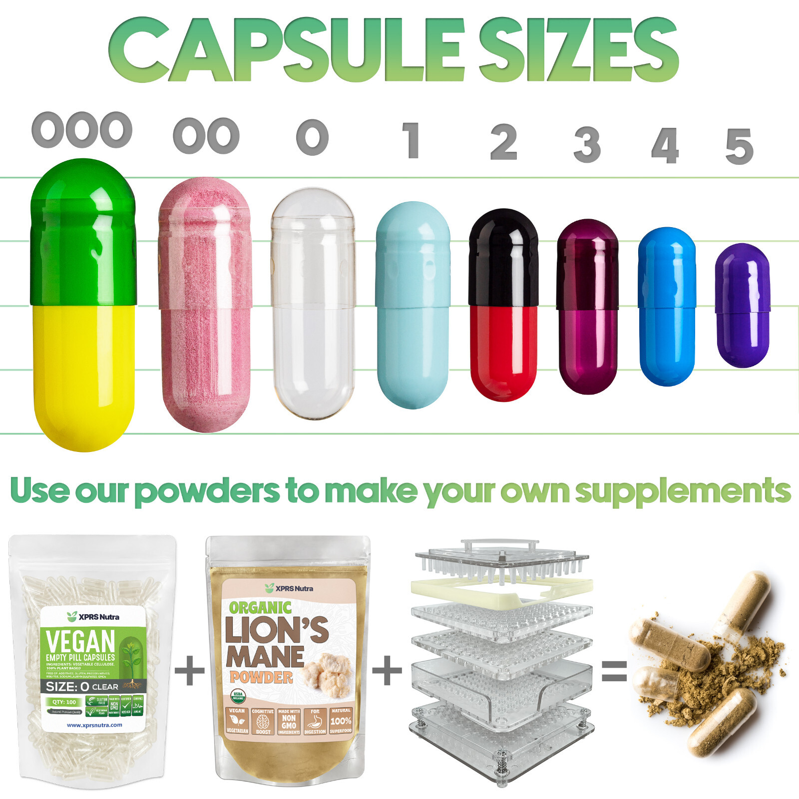 Size 0 Pearl White Empty Gelatin Capsules Gelcaps Kosher Pills Caps