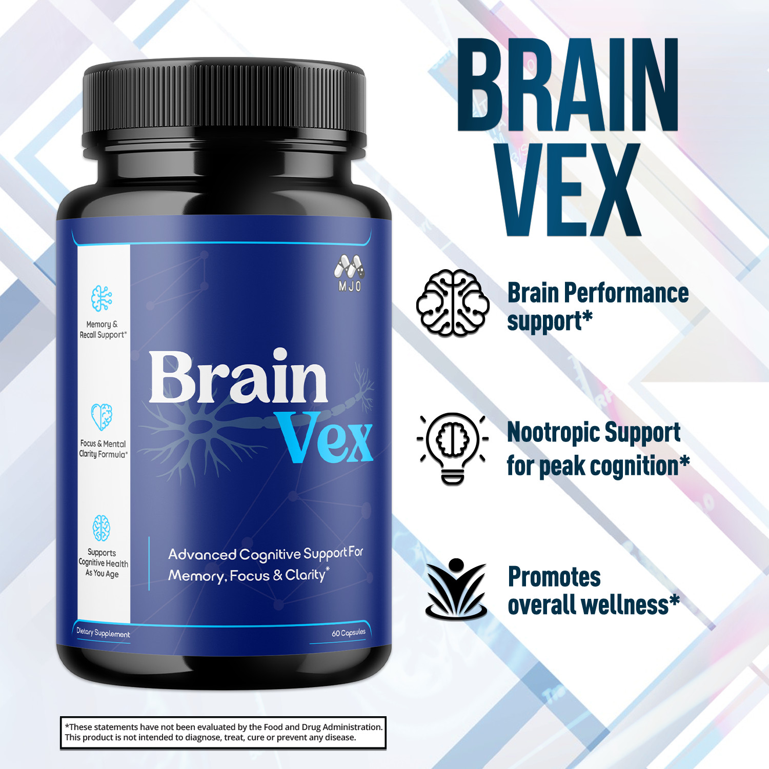 (5 Pack) BrainVex Advanced Support Vitamin Max Supplement Brain Vex 300 Capsules