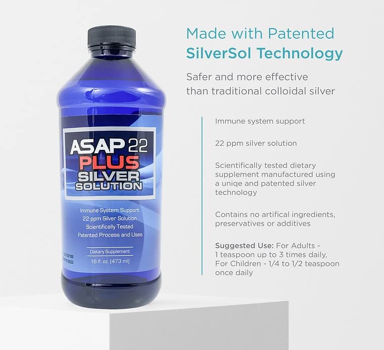 American Biotech Labs ASAP 22 Plus Silver Solution Immune System Support, 2…