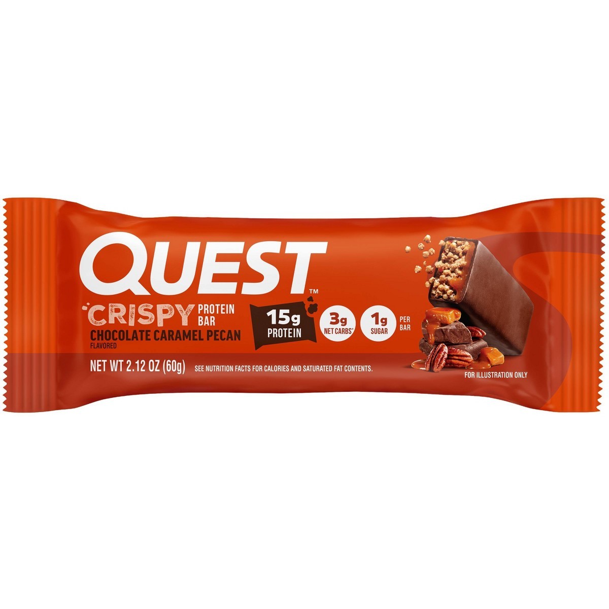 Quest Nutrition 15g Crispy Hero Protein Bars – Chocolate Caramel Pecan – 12ct