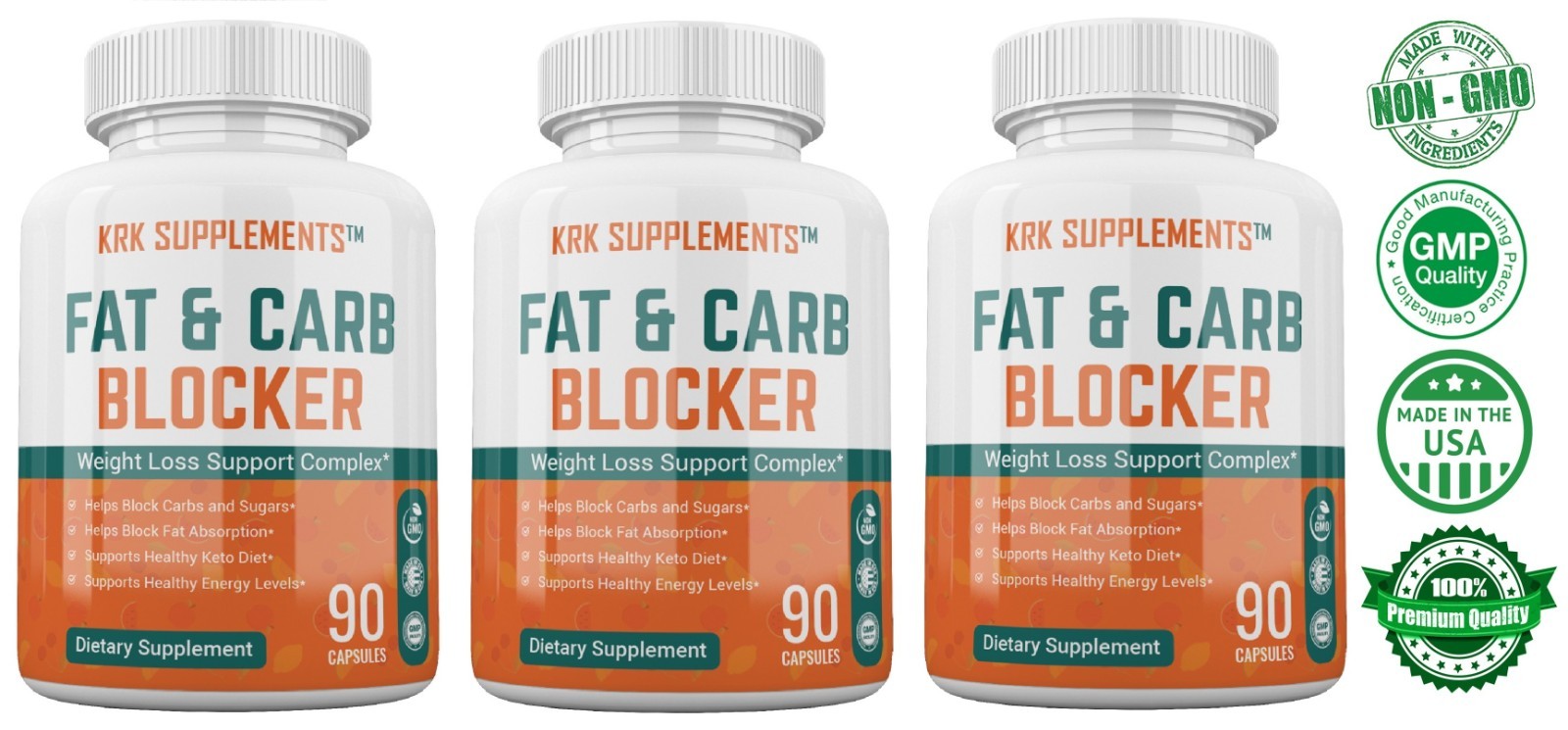 3 pk Fat Carb Blocker Extra Weight Loss Complex Burn Low Keto Diet Pills