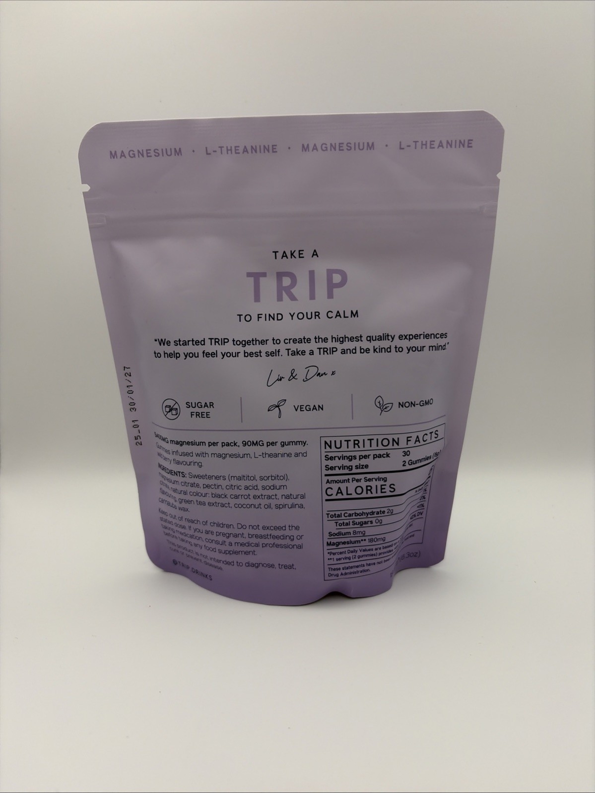 Trip Mindful Blend Magnesium Gummies Wild Berry 60 Count 1/27 Sealed
