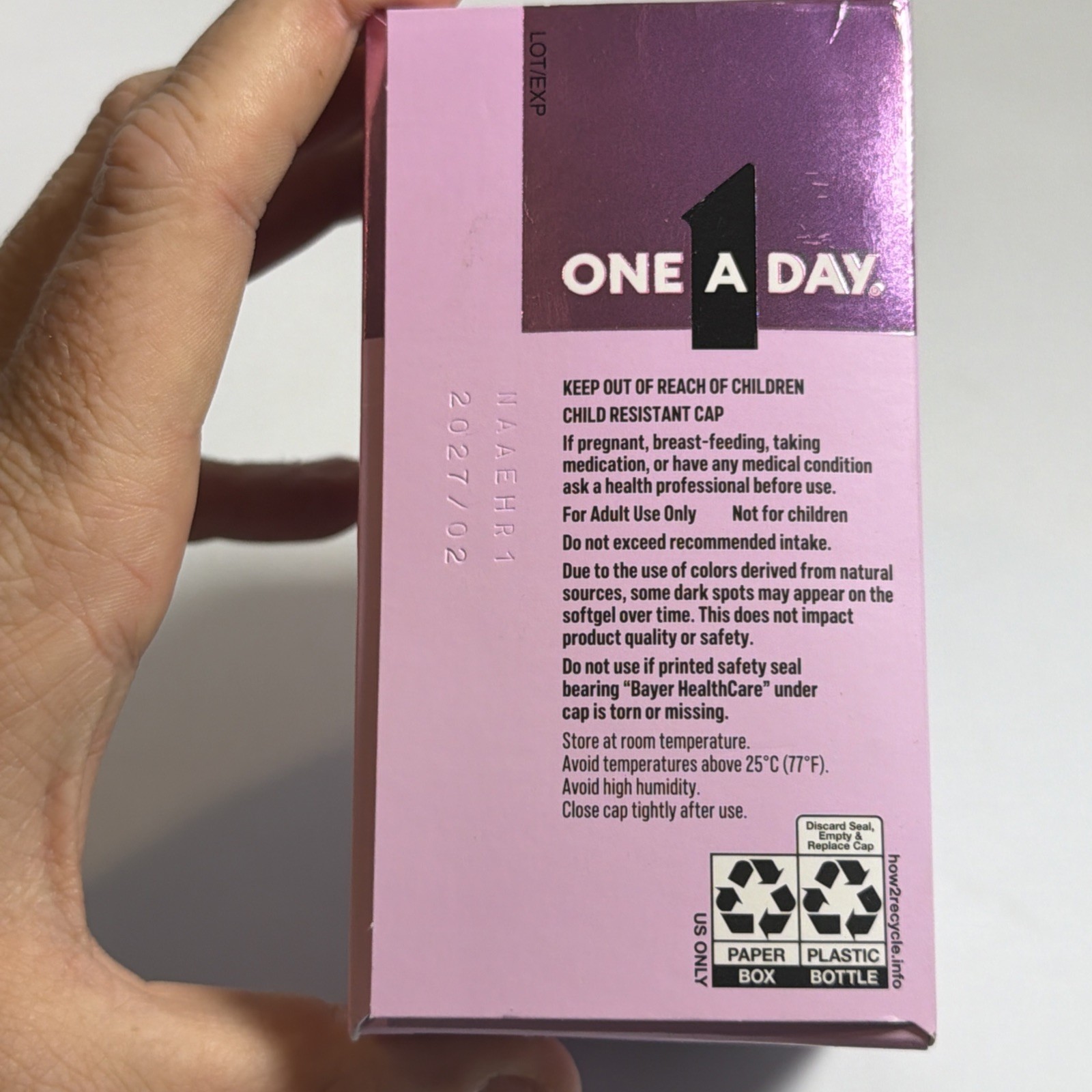 One A Day Advanced Prenatal Multivitamin Choline 60+60 Ct Exp 02/2027 Sealed