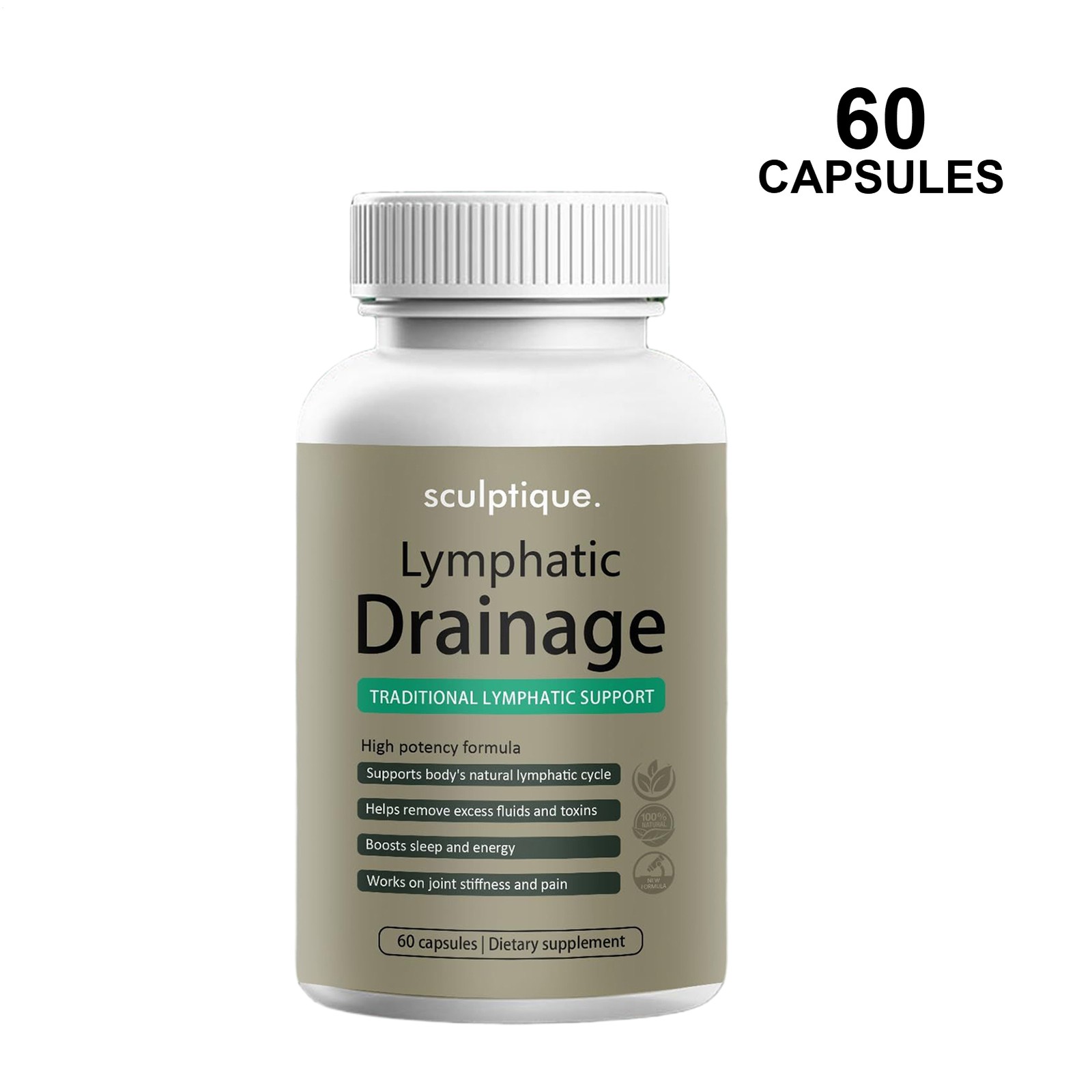 Sculptique Lymphatic Drainage Capsules – Lymphatic Drainage – 60 Capsules (1-5)