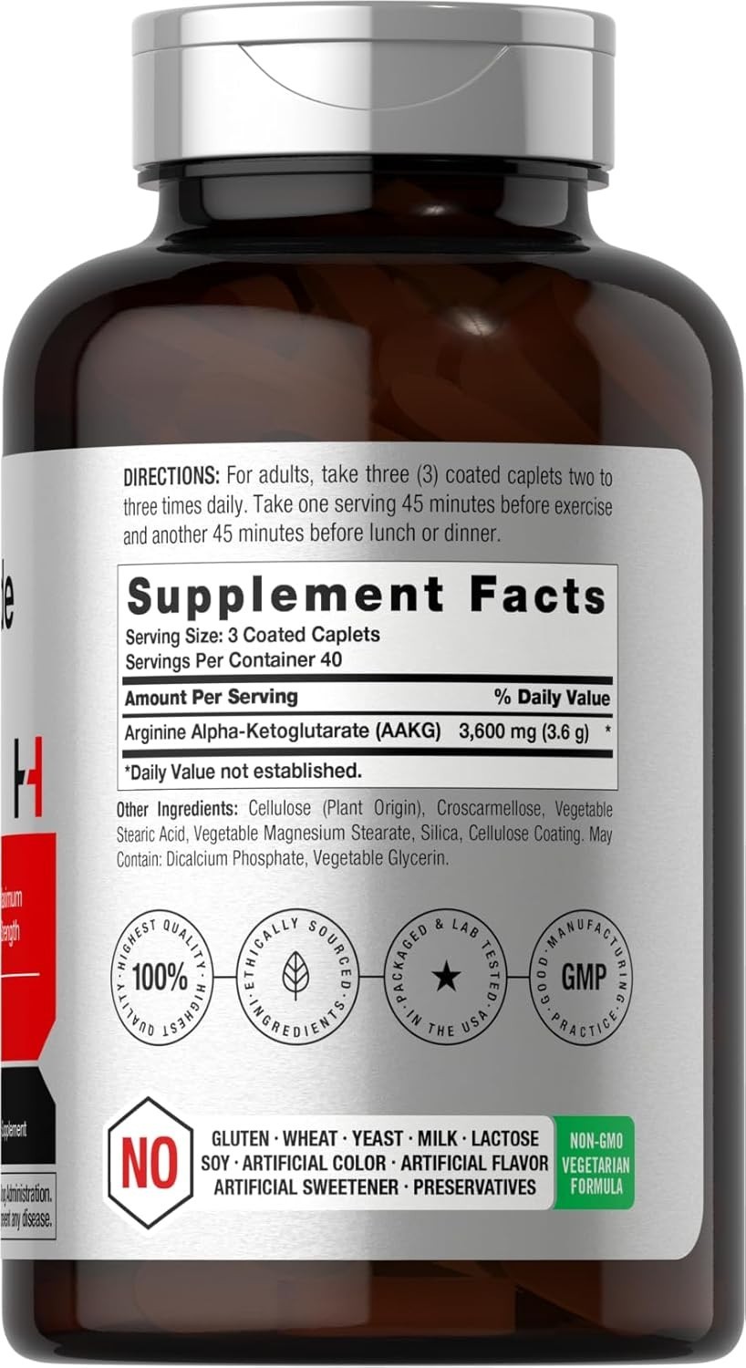 Horbäach Nitric Oxide Max 3600mg | 120 Caplets | with Arginine AAKG for Men…