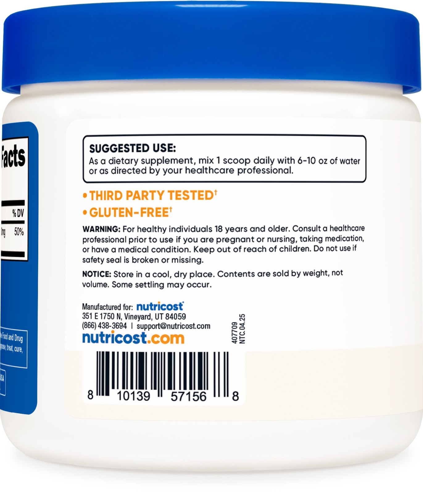 Nutricost Magnesium Glycinate Powder (250 Grams) (Unflavored)