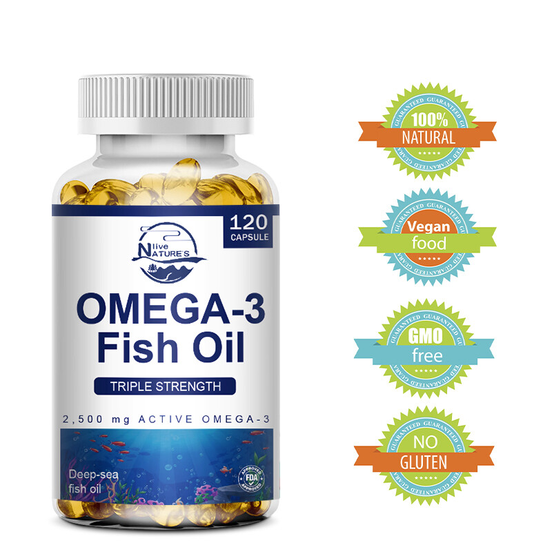 Omega 3 Fish Oil Capsules 3x Strength 2500mg EPA & DHA, Highest Potency 360PCS