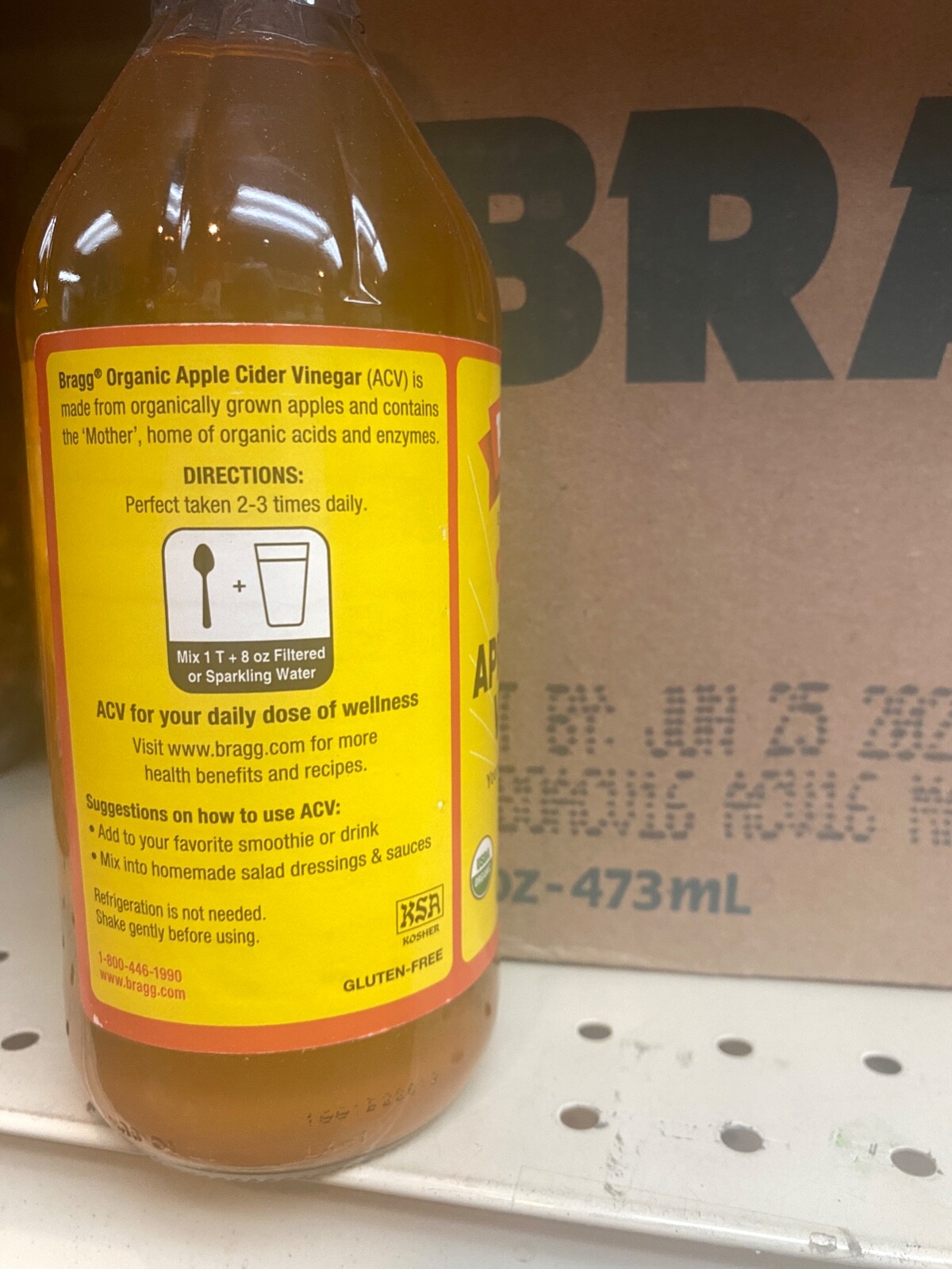 (4 Pack) Bragg Organic Apple Cider Vinegar with The Mother,Raw Unfiltered,16 oz