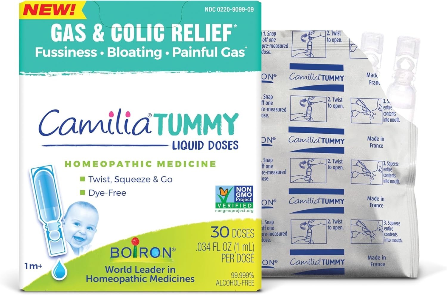 Sterile Baby Gas Drops by Camilia – Easy, Clear and Tasteless Relief for Colic