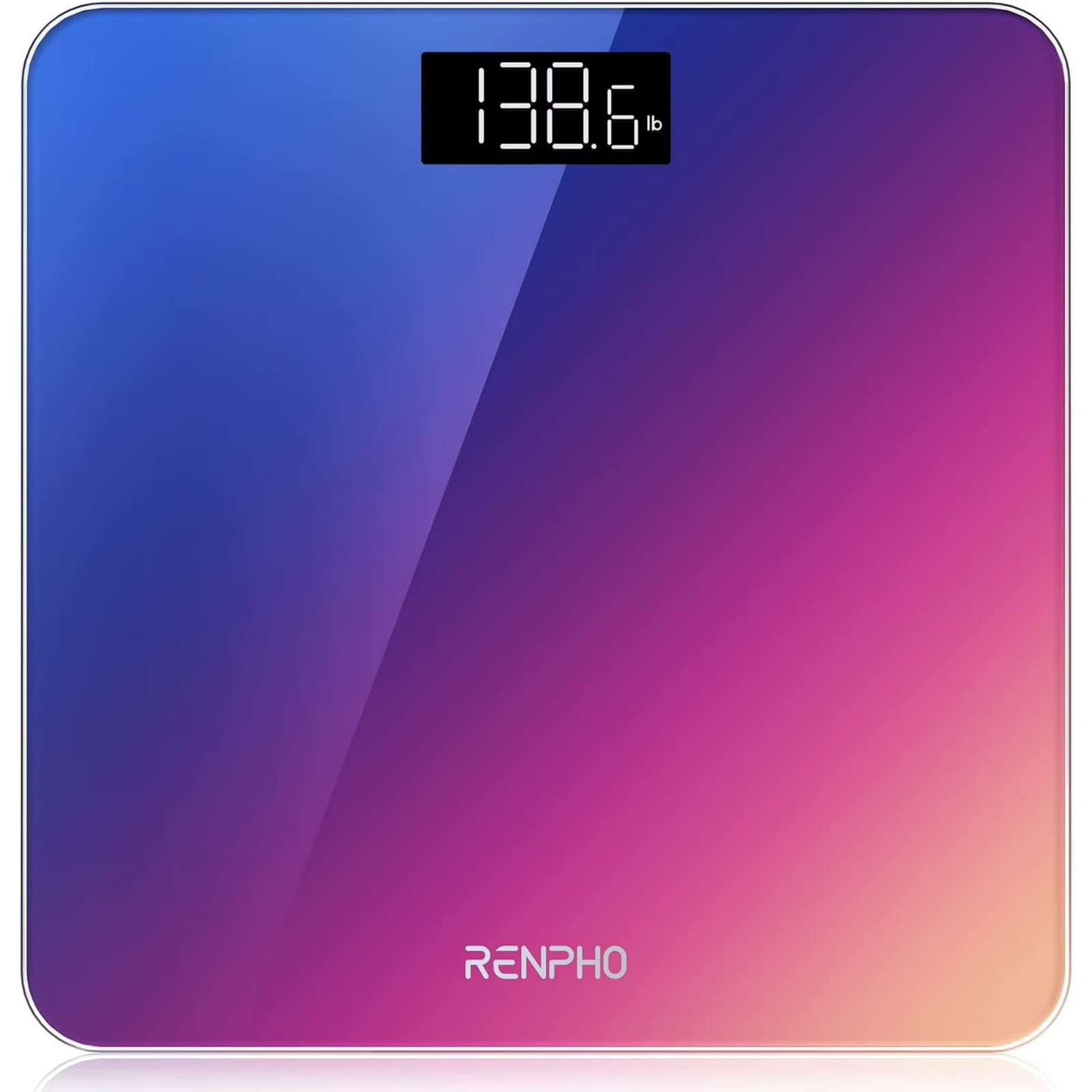 RENPHO Core 1S Digital Home Glass Bathroom Scale, 400lb max, – Red Gradient