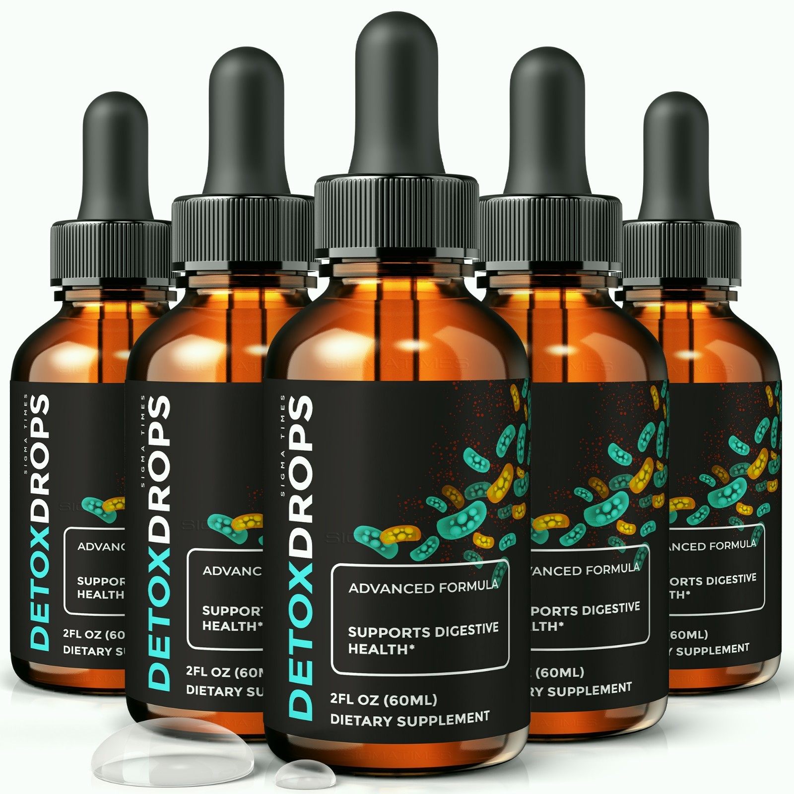 DetoxDrops, Premium Detox Drops for Healthy Gut & Digestive Health – 5 Pack