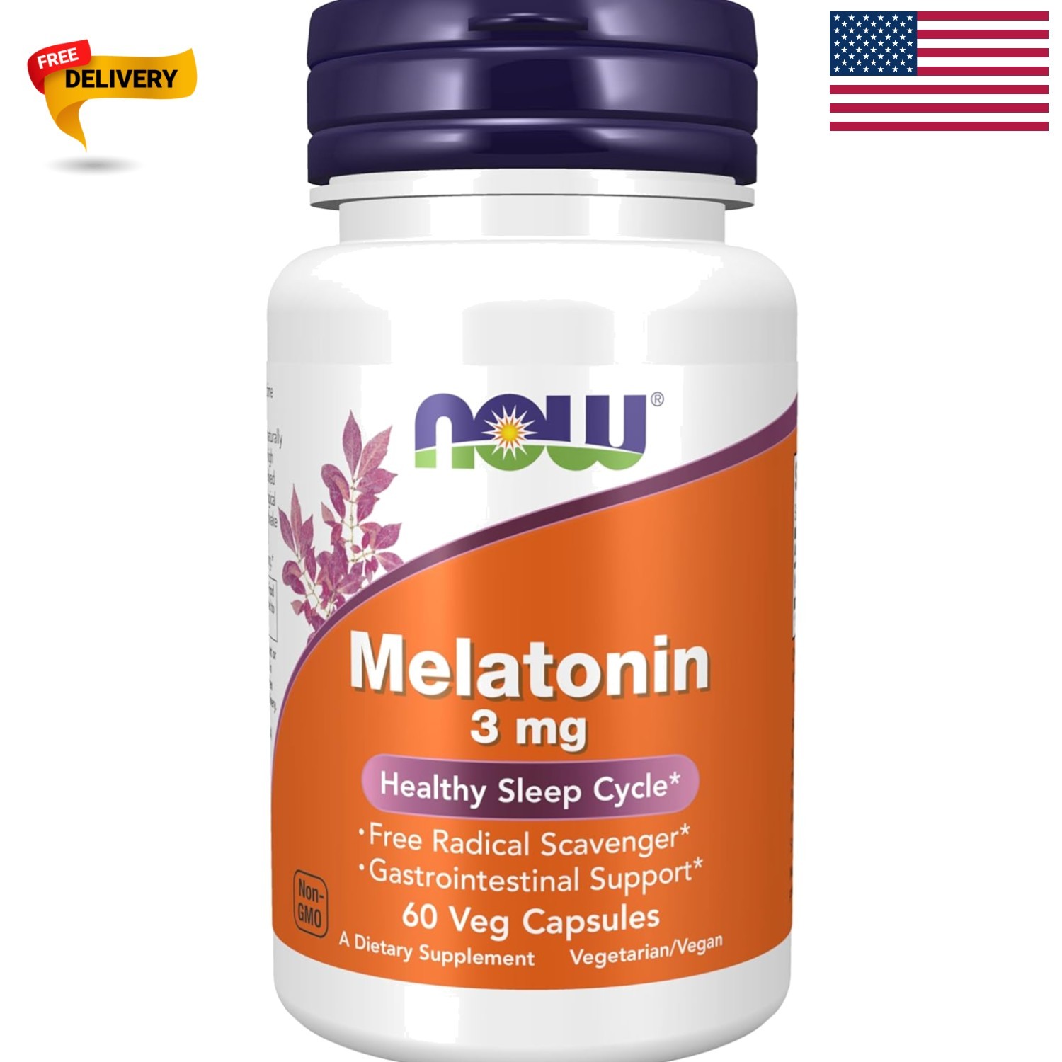 Melatonin 3mg – Natural Sleep Aid with Free Radical Scavenger Benefits