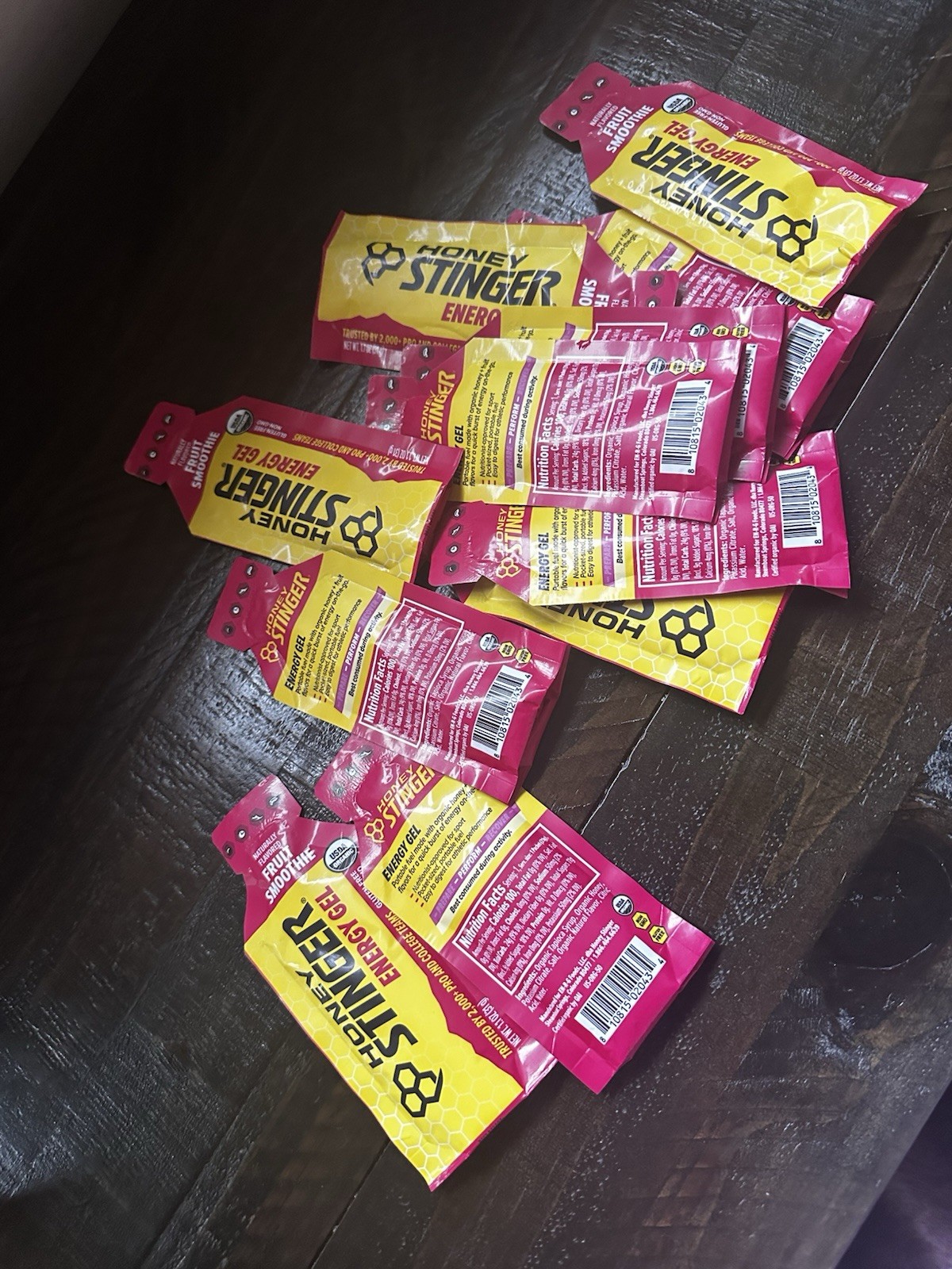 23 pouches Honey Stinger ENERGY GEL Organic gluten free FRUIT SMOOTHIE 12/2026+