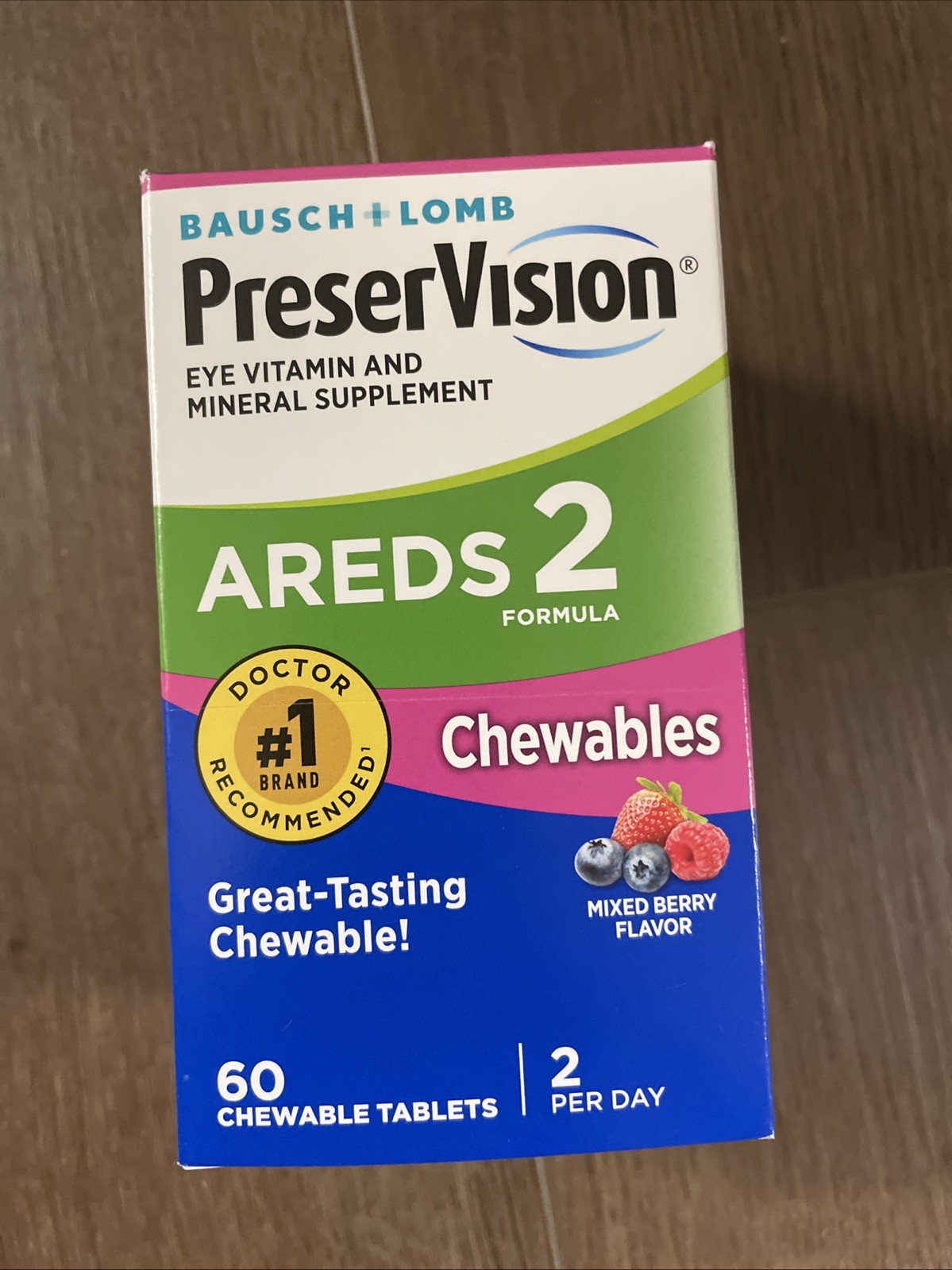 Bausch + Lomb AREDS 2 Mineral & Vitamin 60 Chewables Mixed Berry Exp 06/2027+