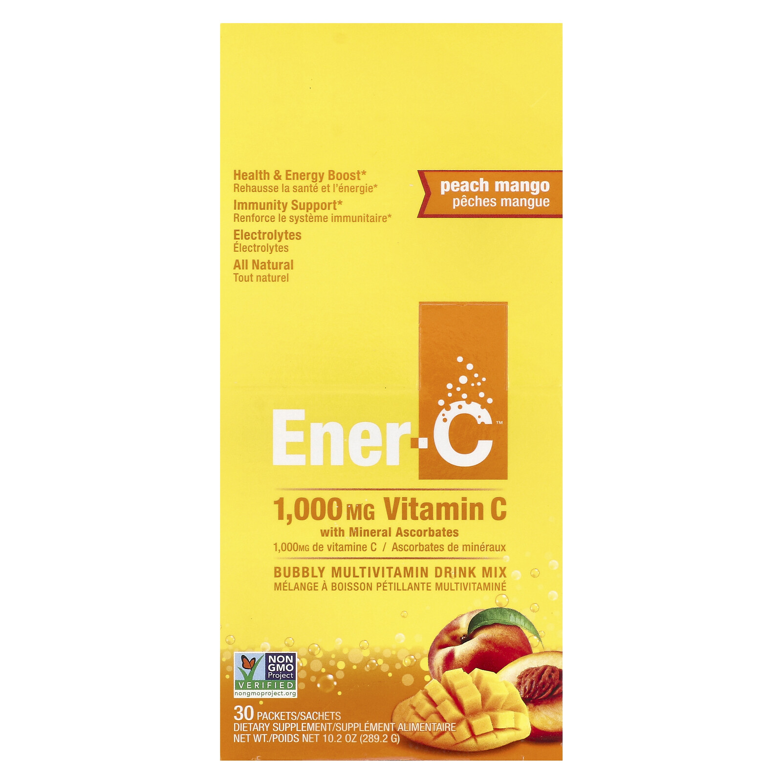 Vitamin C, Multivitamin Drink Mix, Peach Mango, 1,000 mg, 30 Packets, 0.3 oz