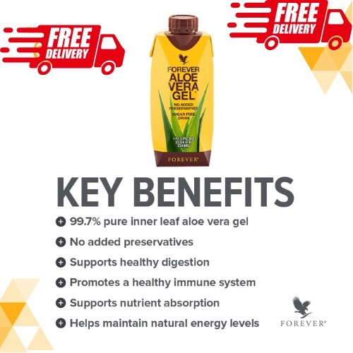 Forever Living Aloe Vera Gel ( Pack of 12 x 330ml ). Exp. 09-2025 100% Pure Aloe