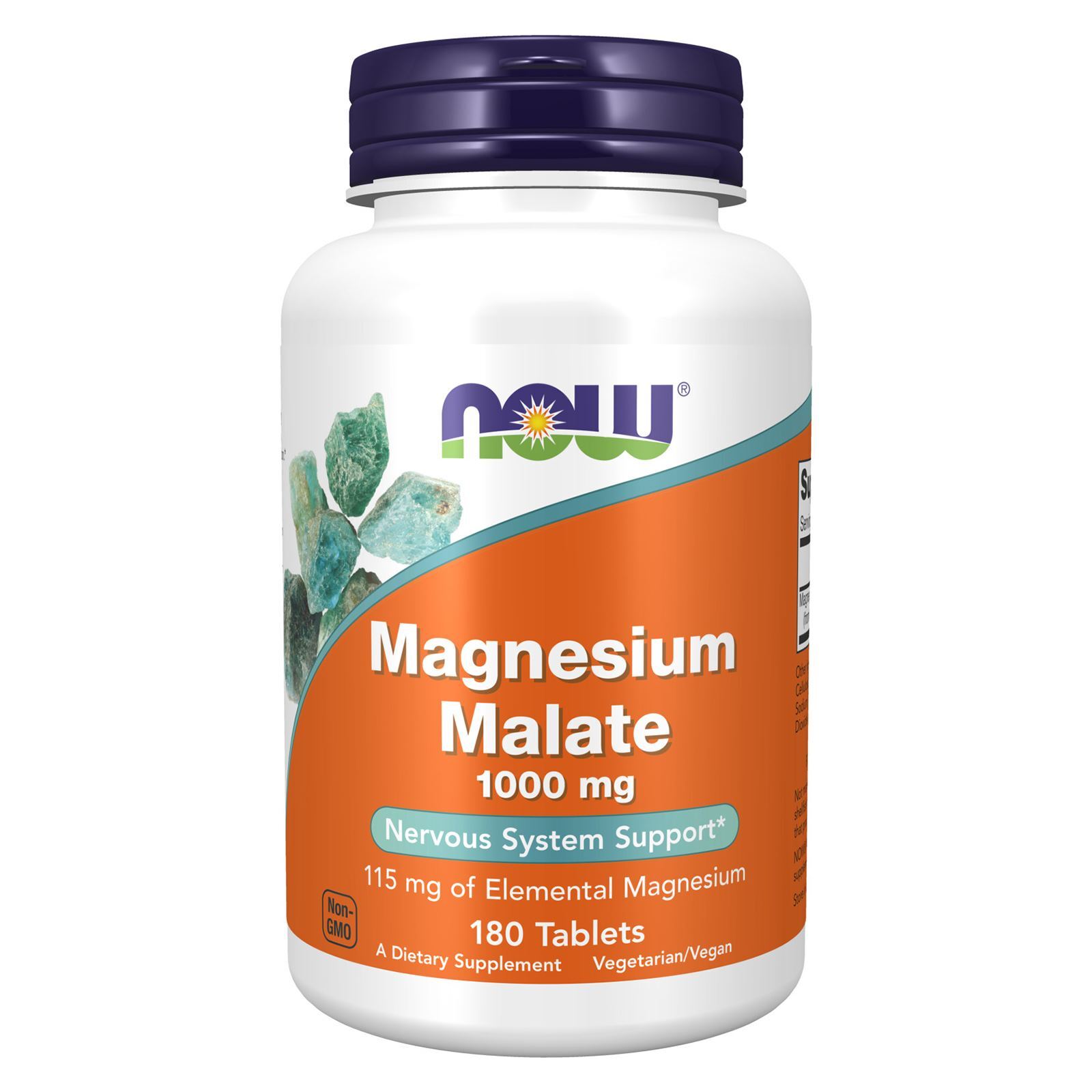 NOW FOODS Magnesium Malate 1000 mg – 180 Tablets