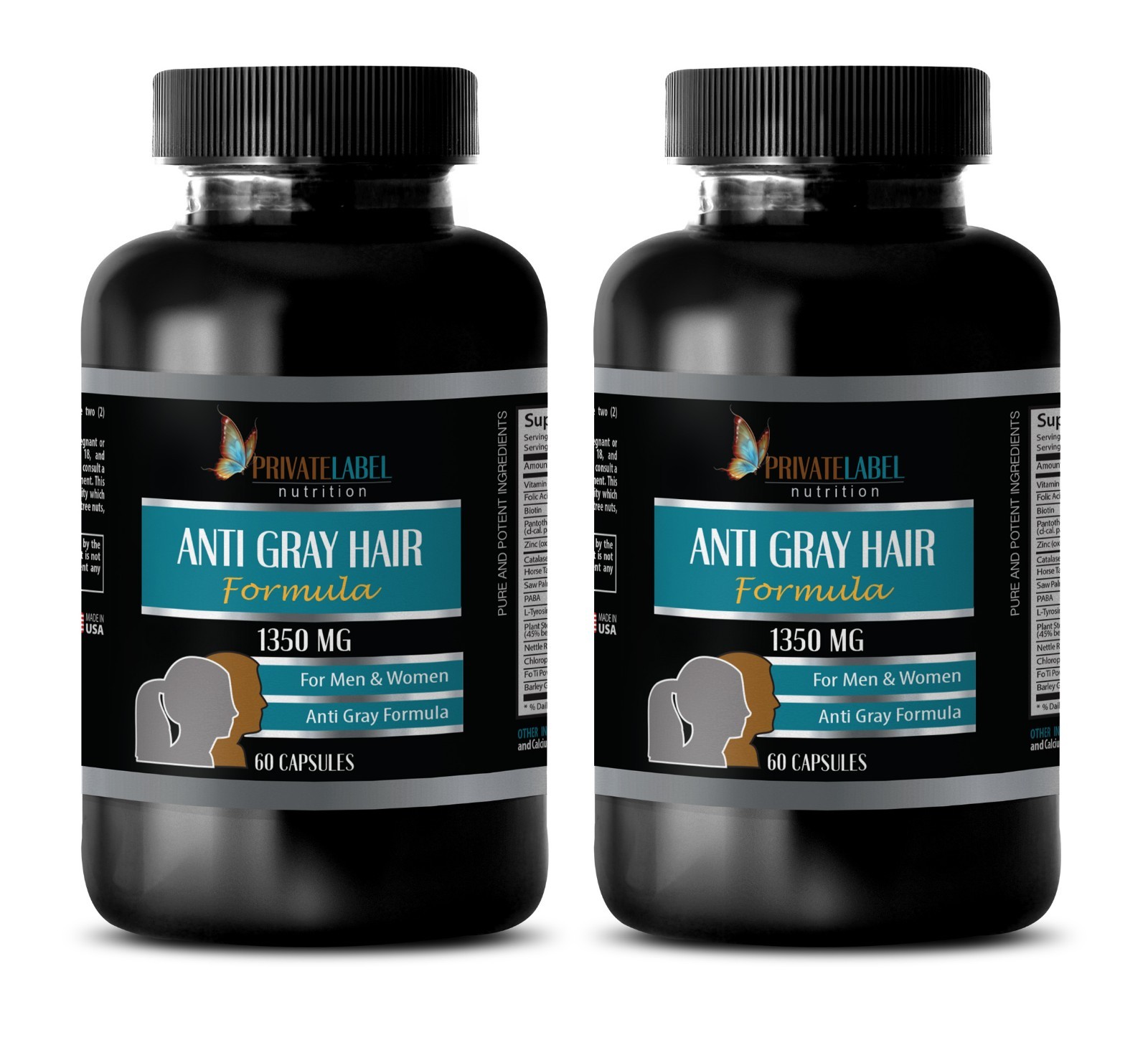 healthy hair – ANTI GRAY HAIR FORMULA – anti gray hair catalase – 2 Bottles