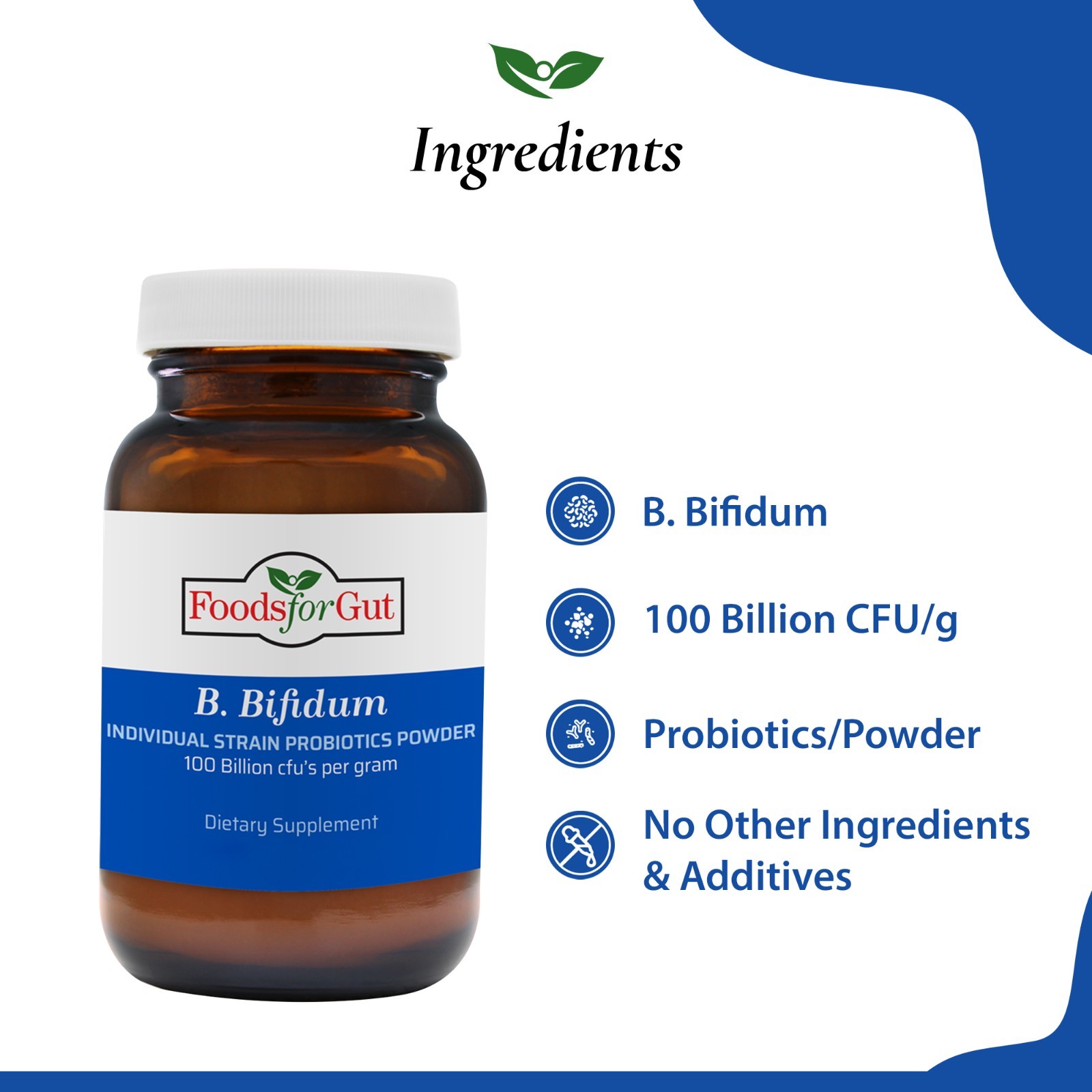 Bifidobacterium Bifidum Probiotic Powder 100B CFU | Made in USA | No Additives
