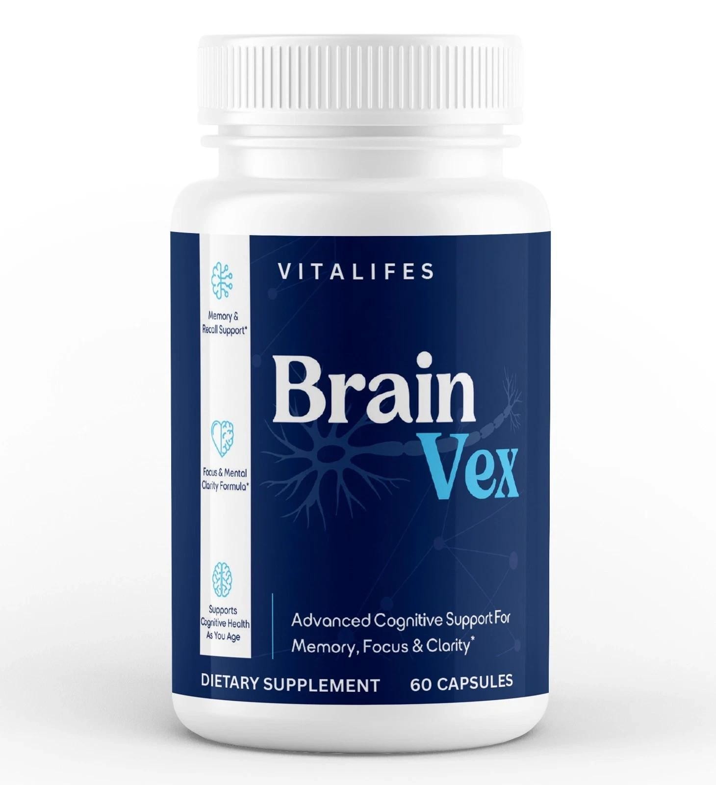 (2 Pack) BrainVex Nootropic All Natural Brain Supplement Brain Vex 60 Capsules