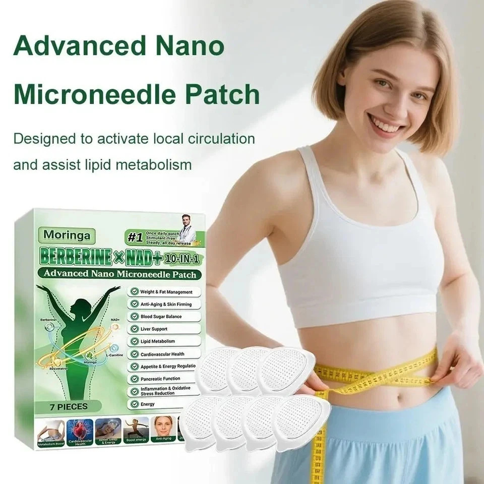 50% OFF Moringa Berberine x NAD+ 10-in-1 Advanced Nano Microneedle Patches New