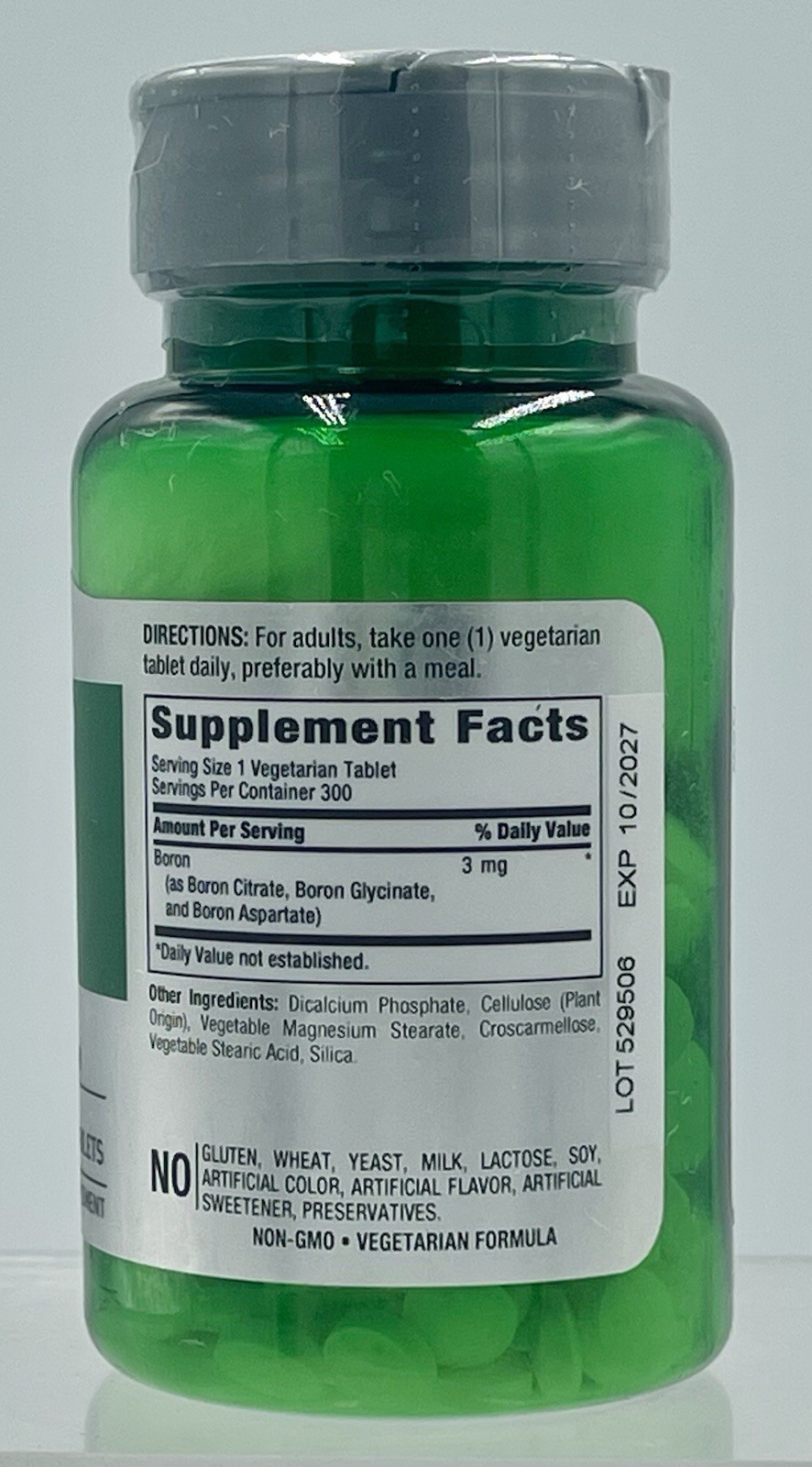 Piping Rock Boron 3mg 300 Tablets Triple Action Complex Supplement EXP 10/27