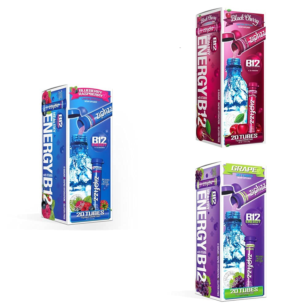 Zipfizz Healthy Energy Drink Mix, Hydration with B12 and Multi Vitamins (Black C
