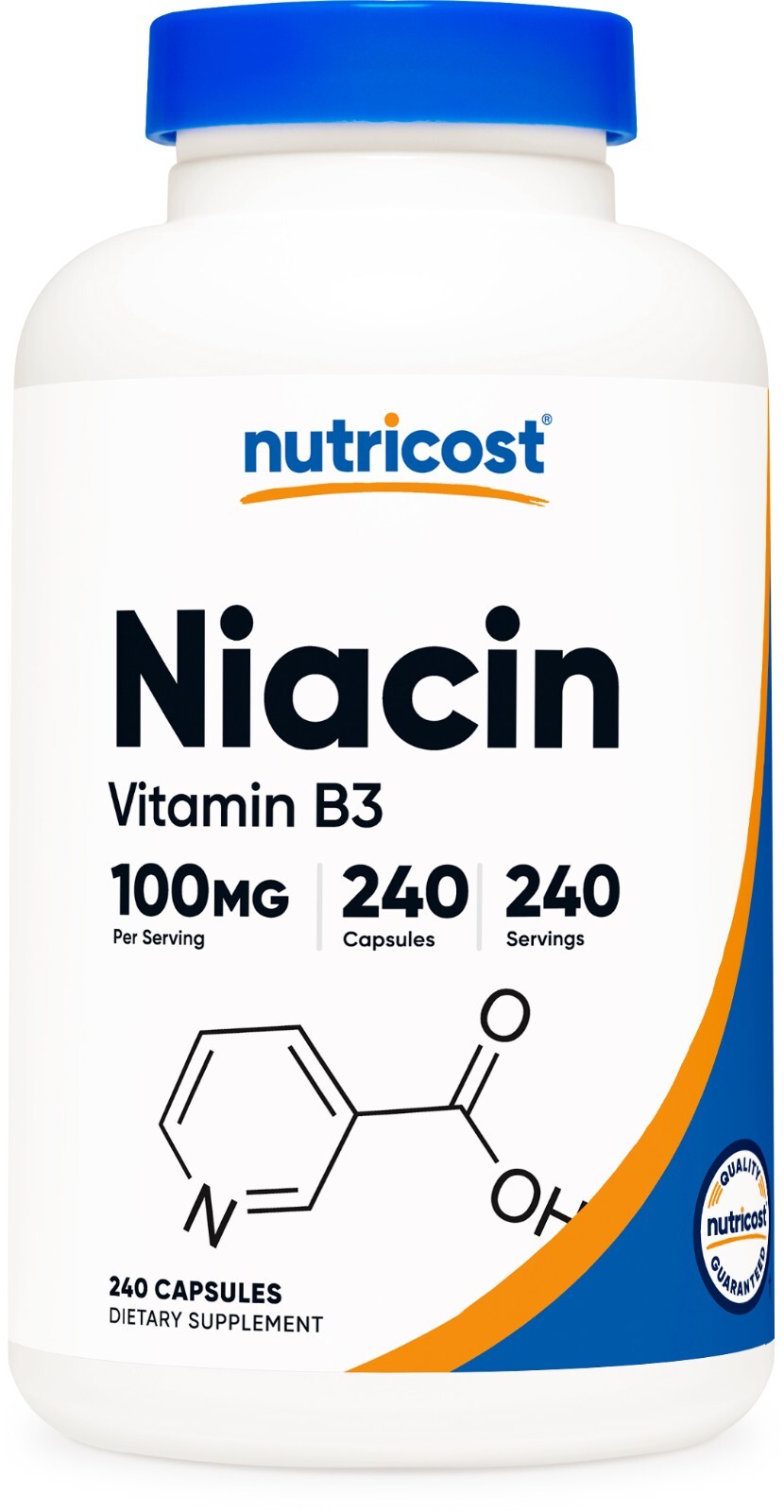 Nutricost Niacin (Vitamin B3) 100mg, 240 Capsules – with Flushing