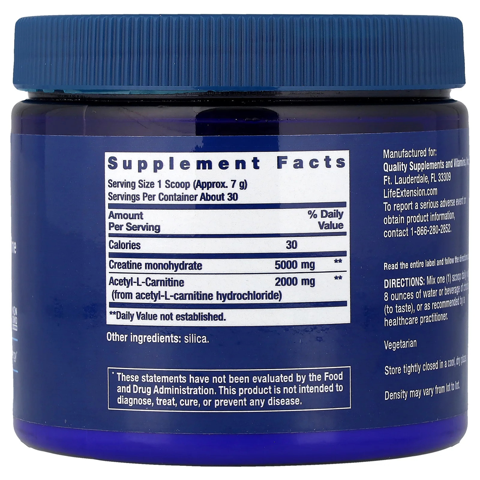 2 X Life Extension, Creatine & Acetyl-L-Carnitine, Energy Plus, 0.51 lb (233 g)
