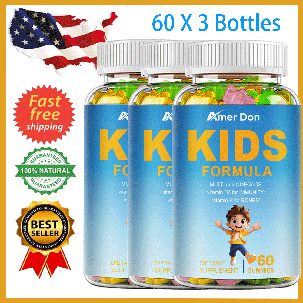 Kids Multivitamin Gummies Vitamins A, B, C, D & Zinc Immunity Growth, 180PCS
