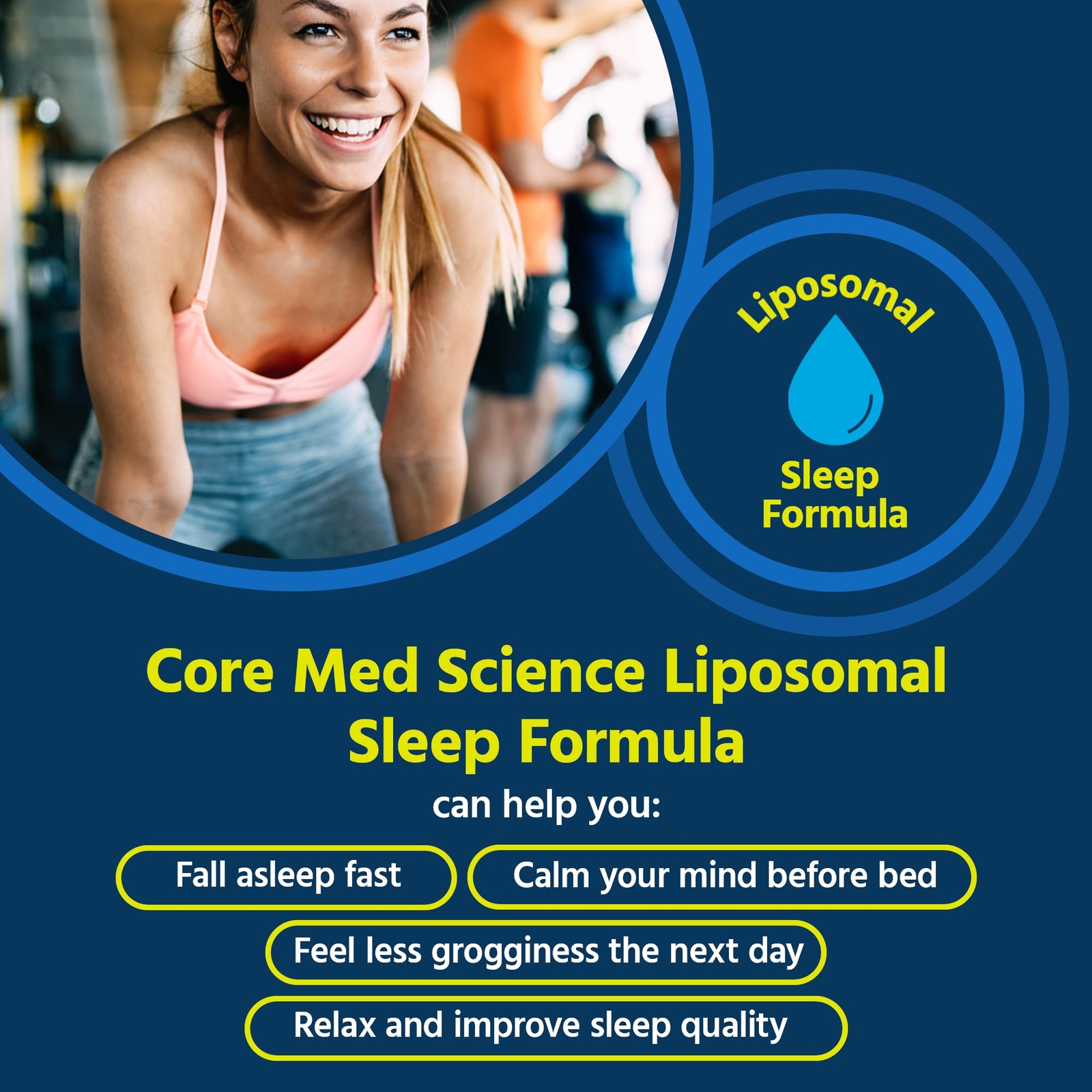 Liposomal Liquid Melatonin Sleep Aid Supplement with GABA and Glutathione – 10mg