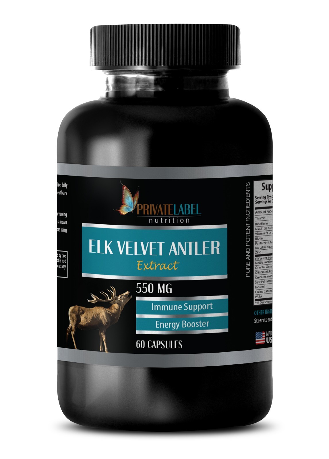 Deer antler velvet extract – ELK VELVET ANTLER 550mg – immune support mix – 1Bot