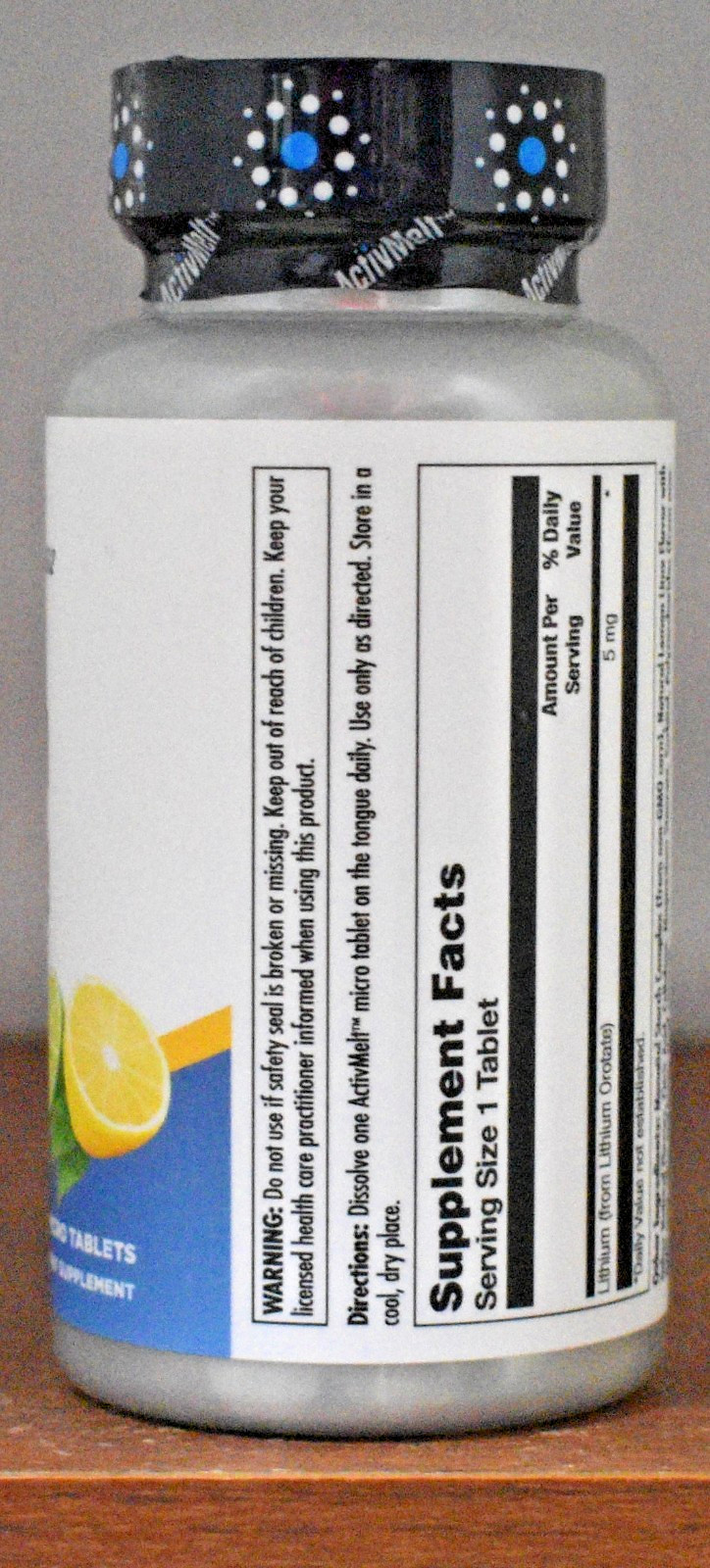 KAL Lithium Orotate 5 mg Lemon Lime ActivMelt Lozenge 90 5mg Micro Tablets
