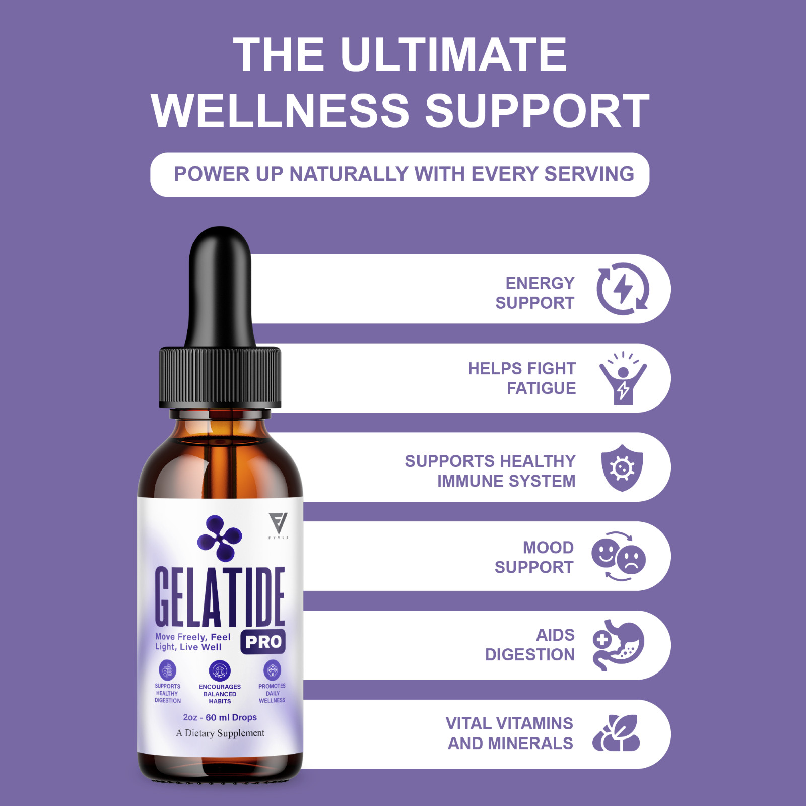 (2 Pack) Gelatide Weight Management Drops, Gelatide Daily Health Support (4oz)