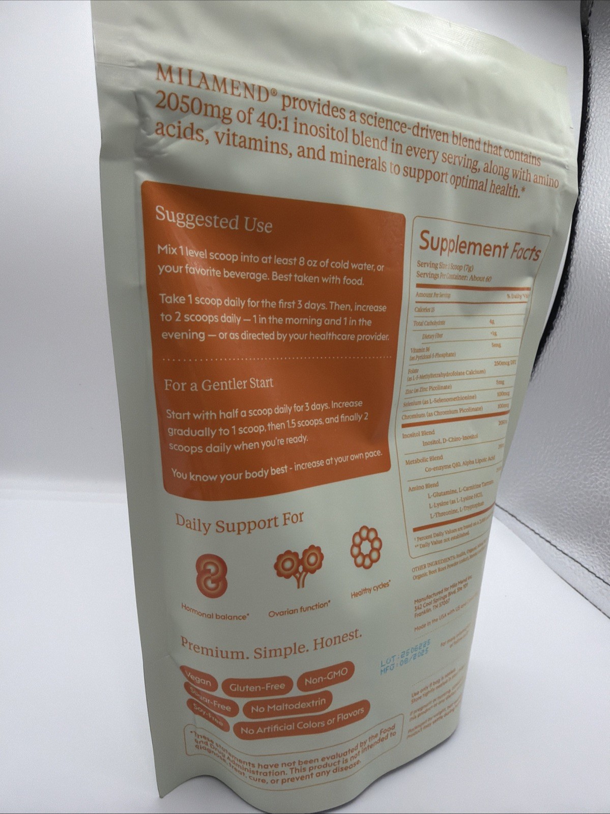 MILAMEND HORMONE BALANCE SUPPLEMENT 430G Mixed Berry EXP. 07/28