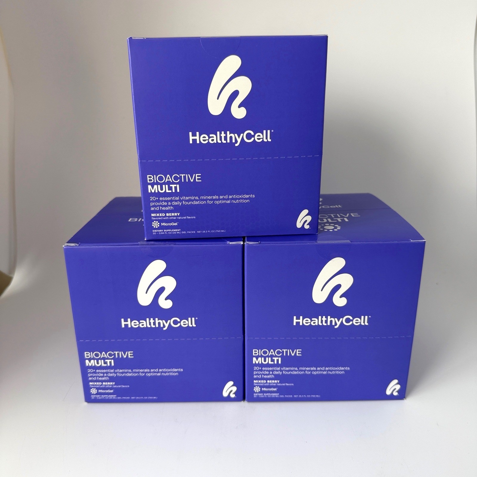 3 Pack HealthyCell Bioactive Multi Mixed Berry 30 Gel Packs Each BB 02/28