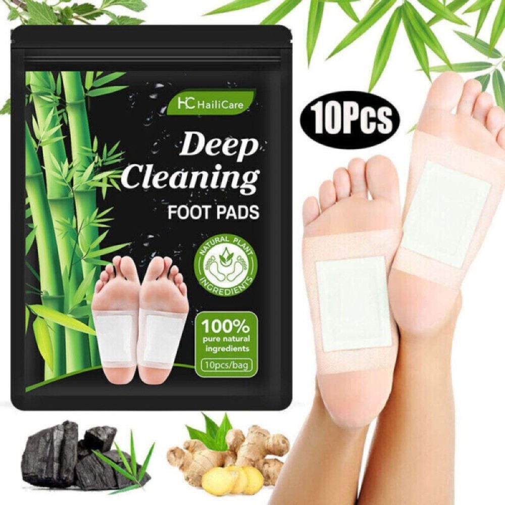 30x Wormwood Bamboo Charcoal Foot Paste Deep Cleaning Food Pads Organic Herbal