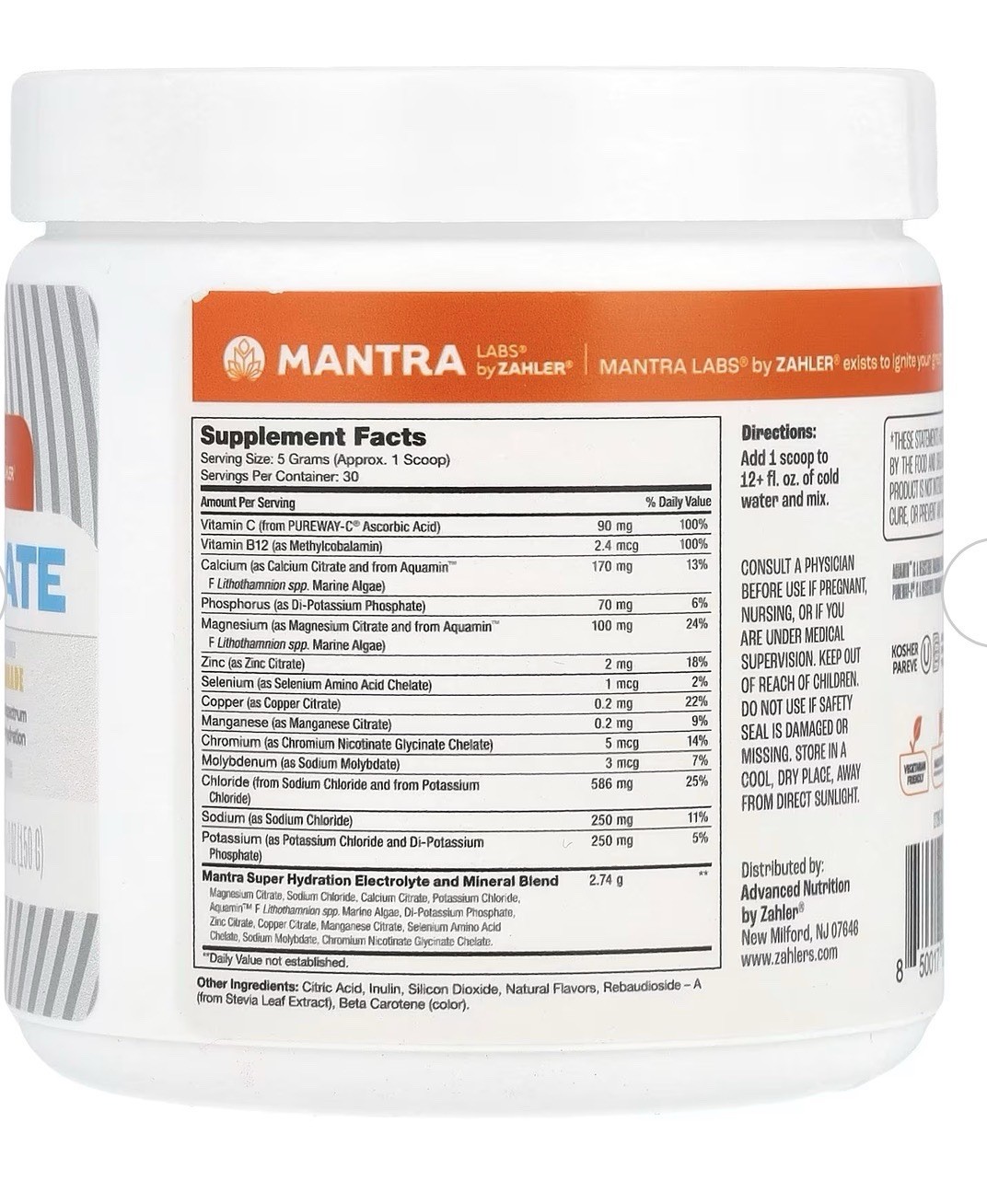 Zahler, Hydrate, Lemonade , 5.3 oz (150 g)