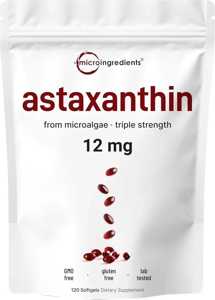 Astaxanthin 120 Softgels 12mg – Supports Eye Health and Joint Health….