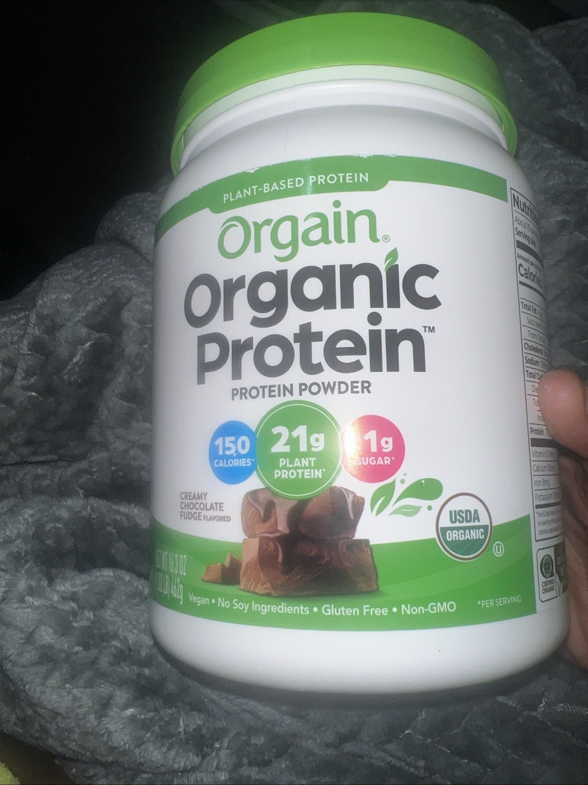 12/26 Orgain Organic Vegan Protein Powder, Creamy Chocolate Fudge – 21g Plant Pr