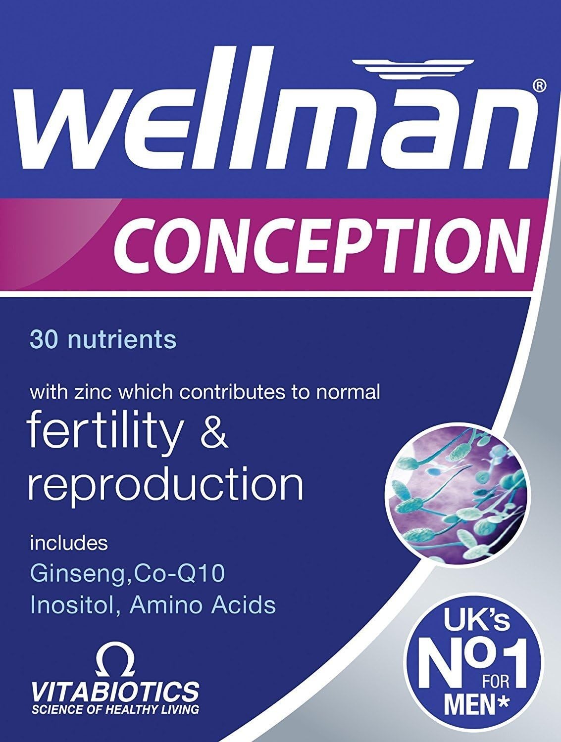 Wellman Conception Tablets for Men 30 Count Nutritional Support Zinc CoQ10