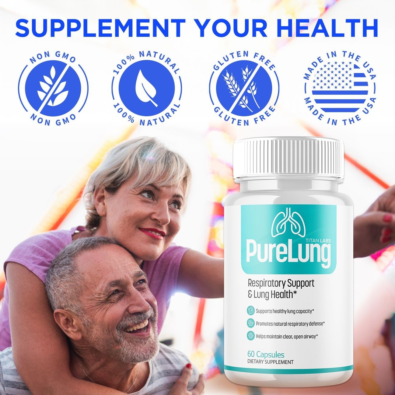 (2 Pack) PureLung Advanced Respiratory Health Support Formula Pure Lung 120 Caps