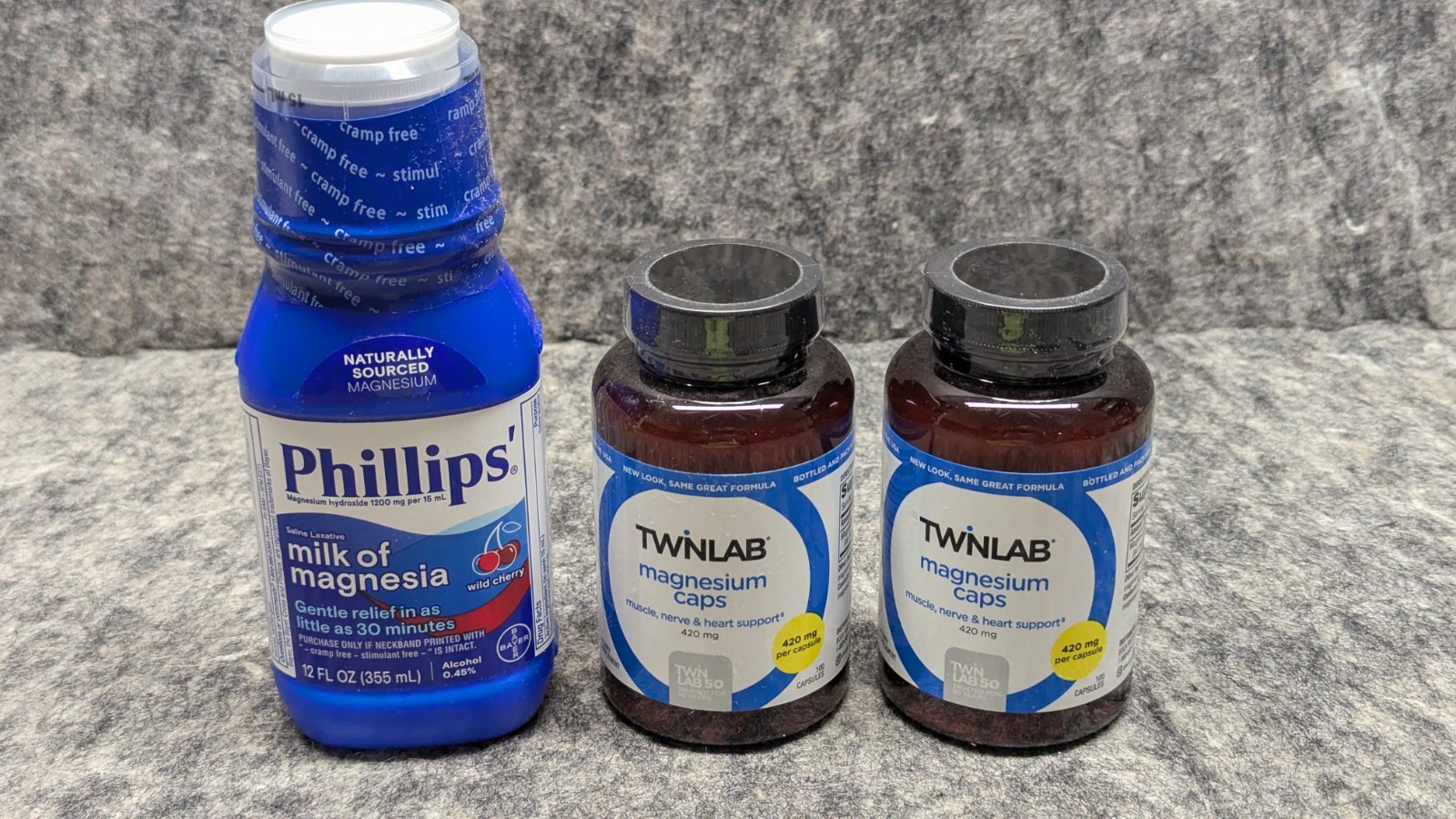 🔥New Bundle🔥 2 x TwinLab Magnesium 100 Caps 420mg & Phillips Milk Of Magnesium