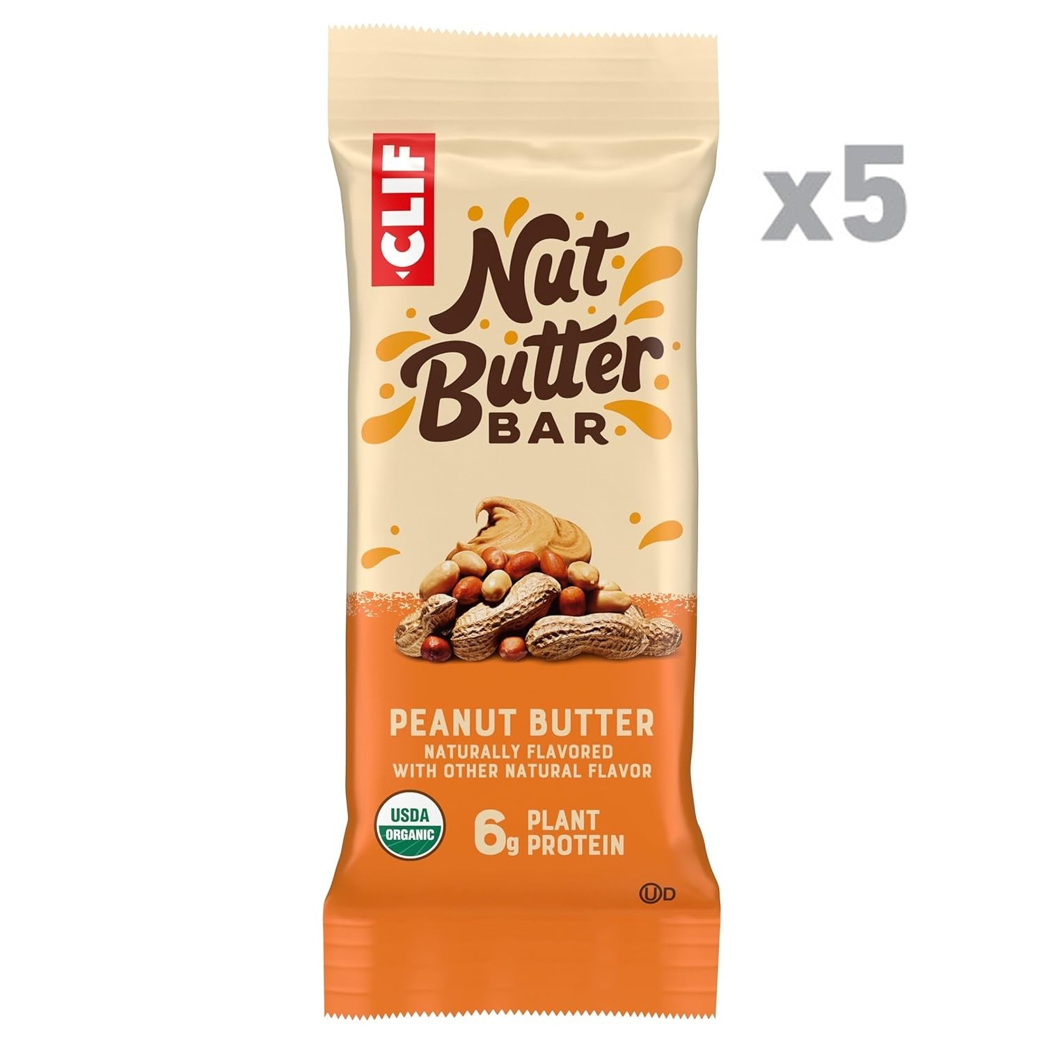 Portable Energy Packed Peanut Butter Bars – 5 Count Organic Snack, 6g Protein