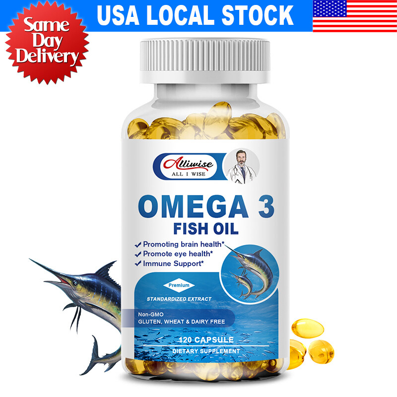 Omega 3 Fish Oil Capsules 3x Strength 3600mg EPA & DHA, Highest Potency 120Pills