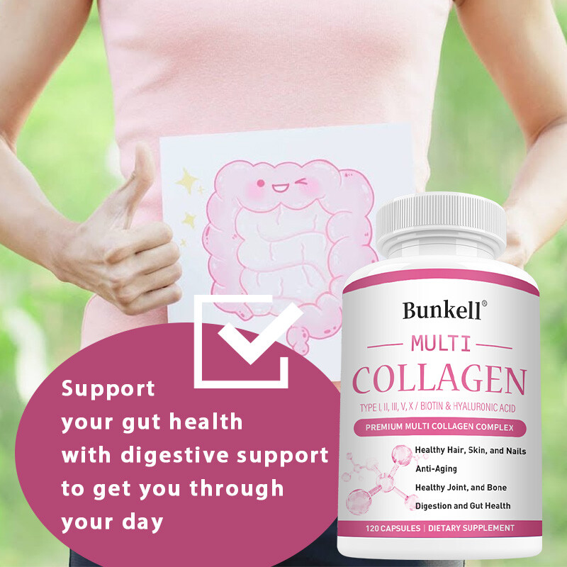 Collagen Biotin 120 Capsules Anti-Aging Improve Skin Nails Joint Bone Gut Health