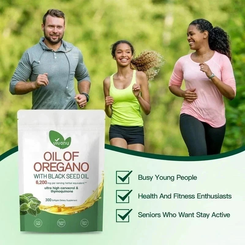 Oil of Oregano Capsules | 6200mg Oil of Oregano with Black Seed Oil 300 Softgels