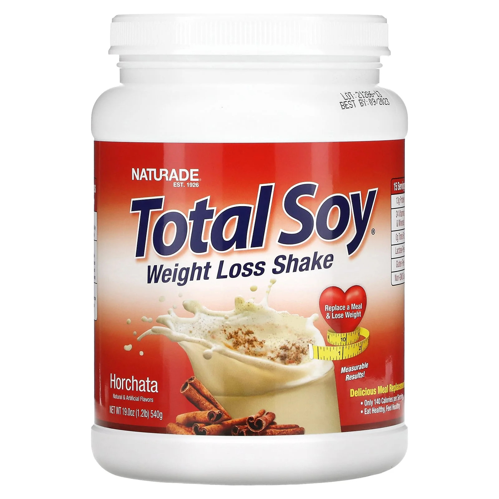 2 X Naturade, Total Soy, Weight Loss Shake, Horchata, 1.2 lbs (540 g)